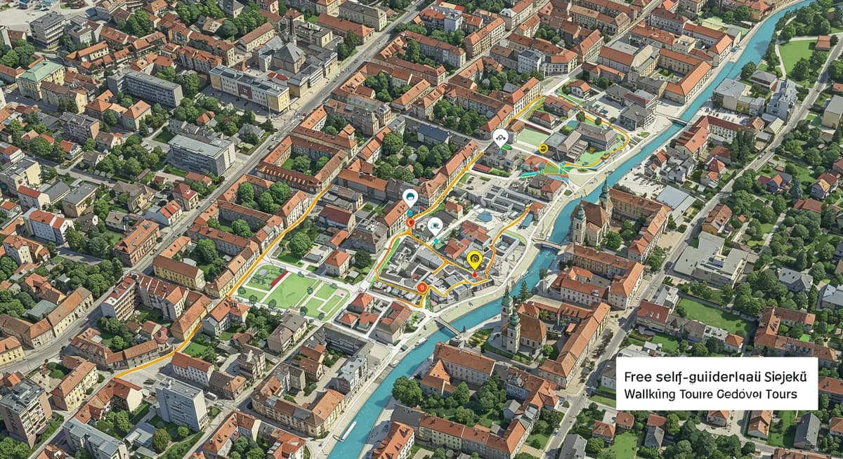 Your Osijek Adventure: Free Self-Guided Walking Tours Map