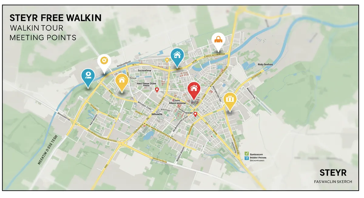 Steyr Free Walking Tour Meeting Points Map & Tips