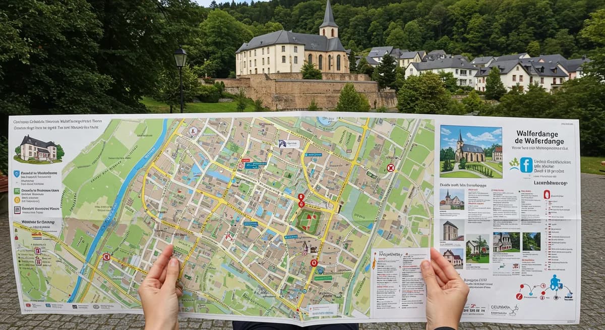 Your Self-Guided Walking Tour Walferdange Printable Map!