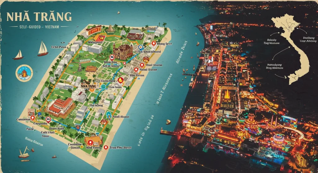 nha trang self-guided walking tour map - nha trang walking tour guide