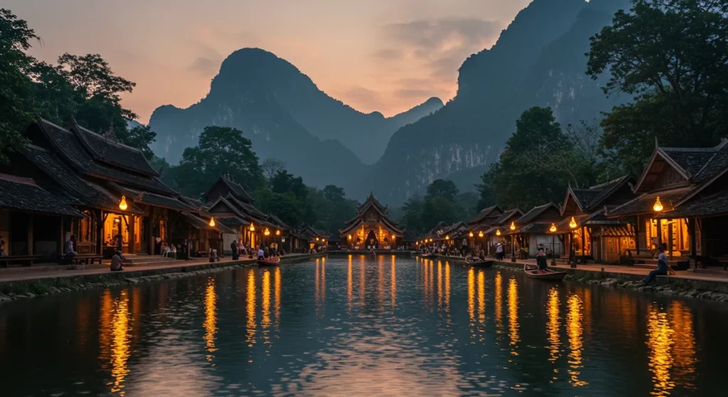 vang vieng evening walking tour options - vang vieng walking tour guide