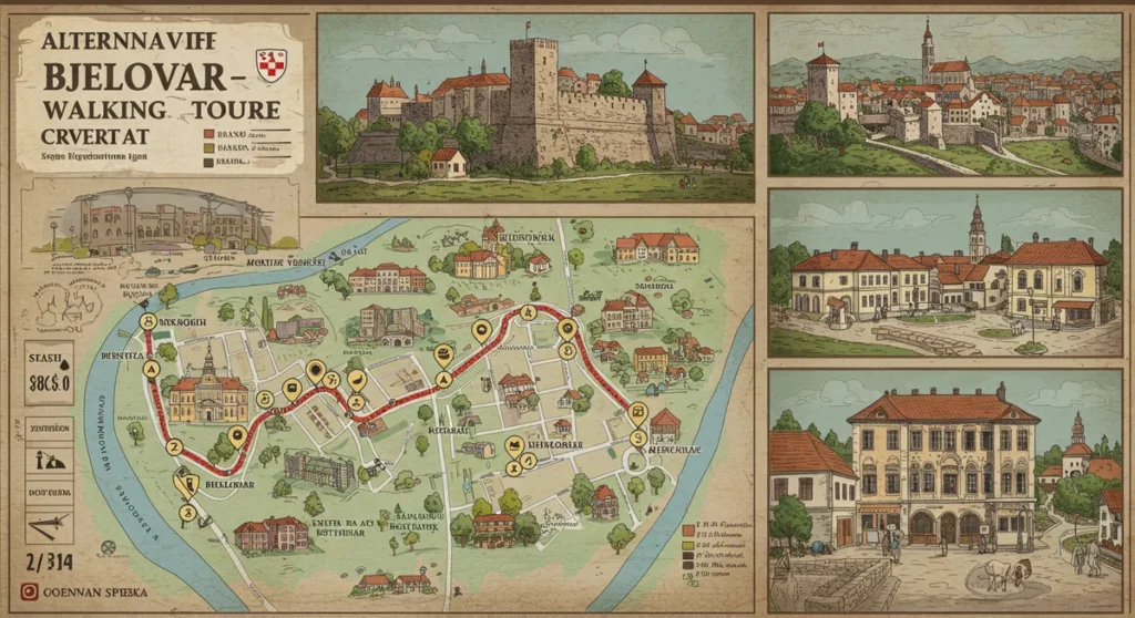 Alternative Self Guided Walking Tour Map Bjelovar