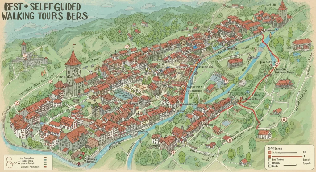 best self guided walking tours bern map - bern walking tour guide