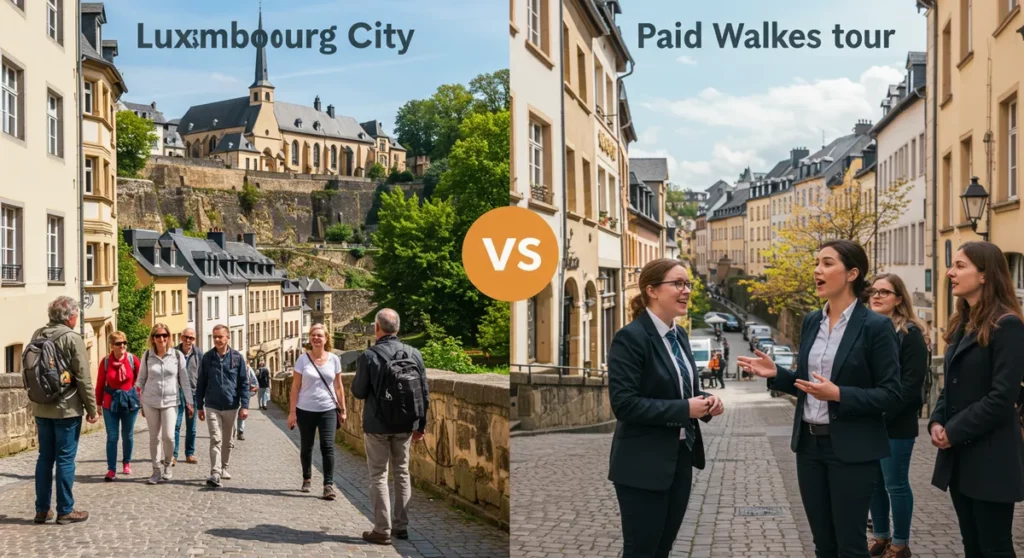 free vs paid walking tours luxembourg city comparison - luxembourg city walking tour guide