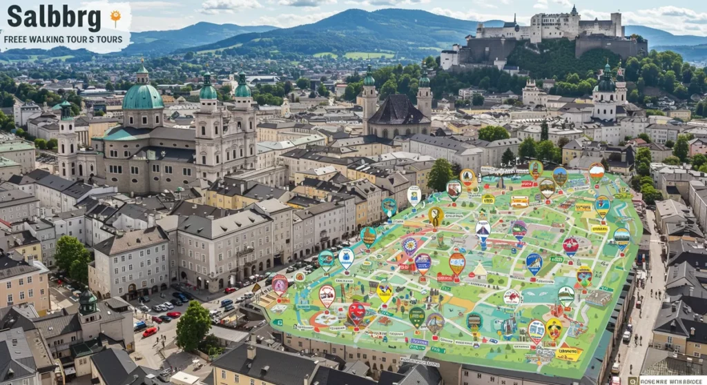 free walking tour salzburg meeting points map - salzburg walking tour guide