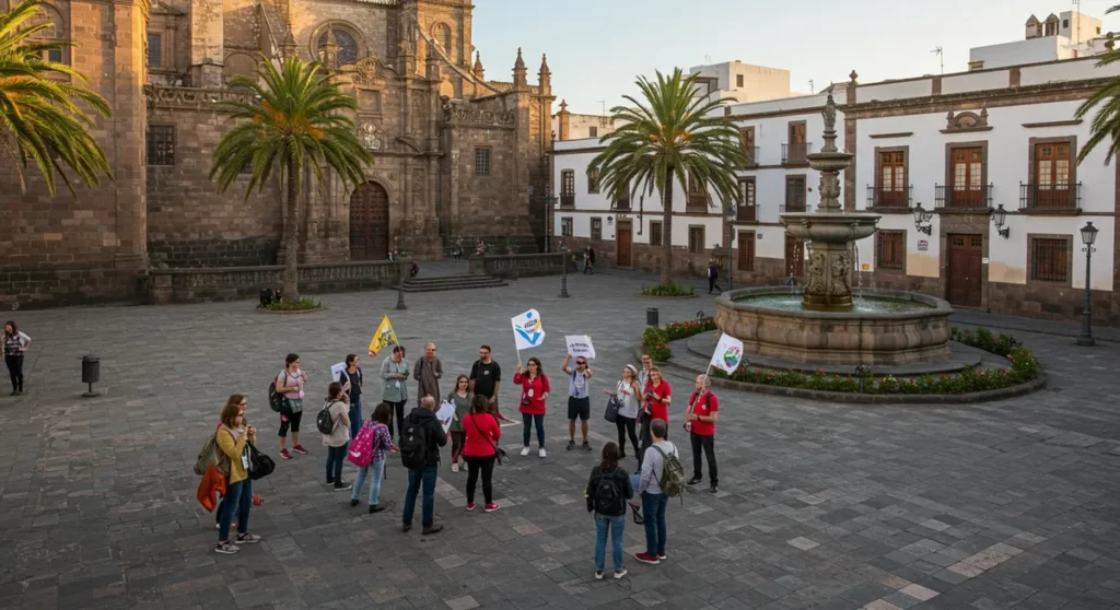 meeting points for free walking tours las palmas vegueta district - las palmas walking tour guide